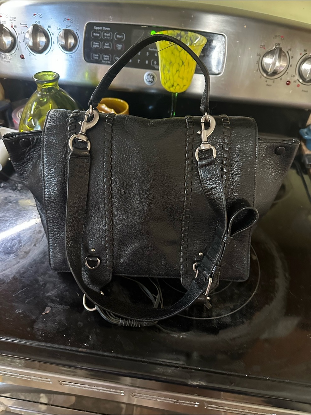 Rebecca Minkoff Black Leather Convertible Satchel